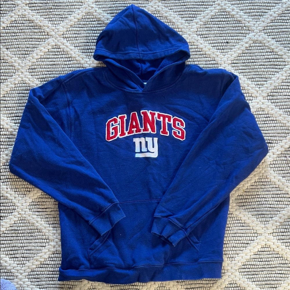 Boys NY Giants NFL Vintage Blue Hoodie size XL 16-18